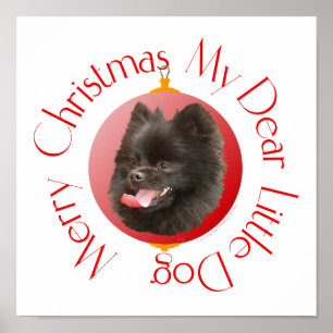 Pomeranian Kerst Poster