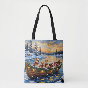 Pomeranian Kerstboot Vakantie Draagtas