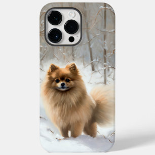 Pomeranian Laat het Sneeuwen Kerstmis Case-Mate iPhone 14 Pro Max Hoesje