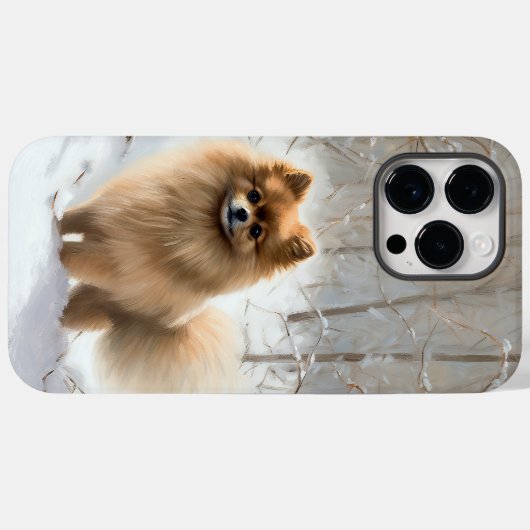 Pomeranian liet het sneeuwKerstmis Case-Mate iPhone Case (Achterkant (horizontaal))