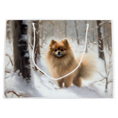 Pomeranian liet het sneeuwKerstmis Groot Cadeauzakje (Voorkant)