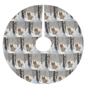 Pomeranian liet het sneeuwKerstmis Kerstboom Rok