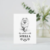 Pomeranian Life is beter met aangepaste hondennaam Briefkaart (Staand voorkant)