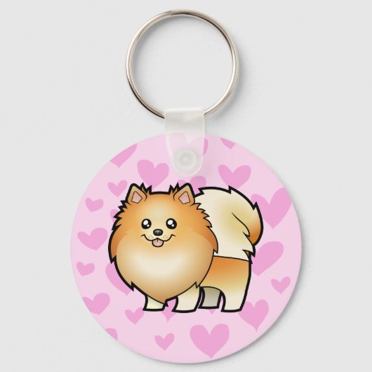 Pomeranian Love Sleutelhanger (Voorkant)