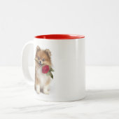 Pomeranian Love Tweekleurige Koffiemok (Voorkant links)
