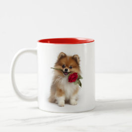 Pomeranian Love Tweekleurige Koffiemok