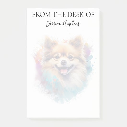 Pomeranian Lover Monogrammed Dog Post-it® Notes (Voorkant)