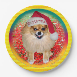 Pomeranian Marley Funny Bad Santa Dog Kerstmis Papieren Bordje