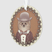 Pomeranian met bril Ornament (voorkant)