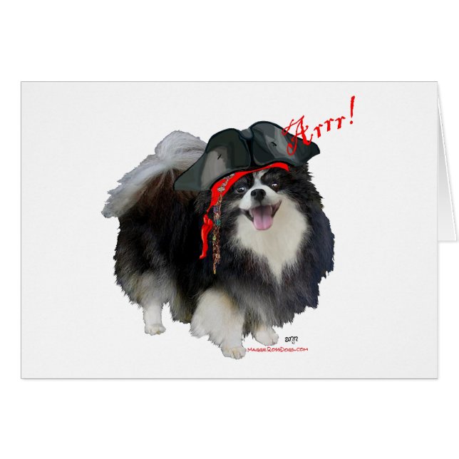 Pomeranian noir Pirate - Arrr! (Devant horizontal)