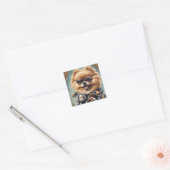 Pomeranian on Motorcycle Sticker Sheet (Envelop)