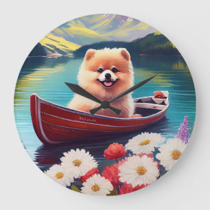 Pomeranian op een peddel: Een landschappelijk avon Grote Klok