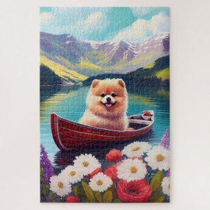 Pomeranian op een peddel: Een landschappelijk avon Legpuzzel