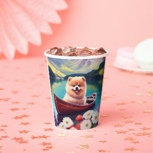 Pomeranian op een peddel: Een landschappelijk avon Papieren Bekers