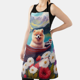 Pomeranian op een peddel: Een landschappelijk avon Schort