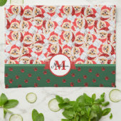 Pomeranian Pattern Monogram Kersthond Theedoek (Gevouwen)