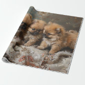 Pomeranian Puppy Trio Decoupage Cadeaupapier (Uitgerold)