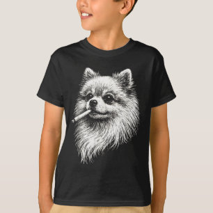 Pomeranian Rookmeme Hond Illustratie T-shirt