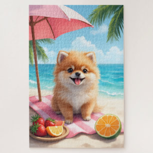 Pomeranian strand relax scène legpuzzel