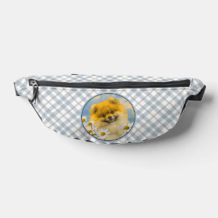 Pomeranian tussen Madeliefjes Schilderij Originele Heuptasje