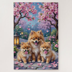 Pomeranian Twilight Blossom Tuin Kunst Legpuzzel