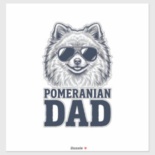 Pomeranian vader vintage gravure hond liefhebber d sticker