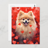 Pomeranian Valentijnsdag Briefkaart (Voorkant / Achterkant)