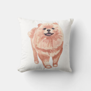 Pomeranian Waterverf Kunstschilderij Kussen