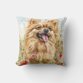 Pomeranian Worpillow – Waterverf Kussen