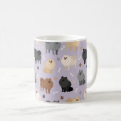 Poméranie Paw-Empreintes et Mug de Café Bones de C (Devant droit)