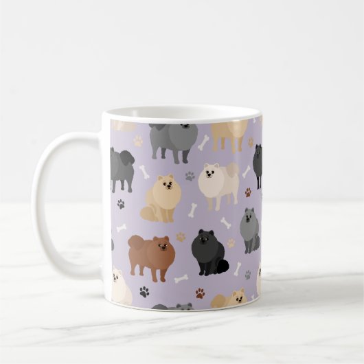 Poméranie Paw-Empreintes et Mug de Café Bones de C (Gauche)