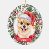 Poméranie Pup Custom Chien Père Noël Ornement de N (Gauche)