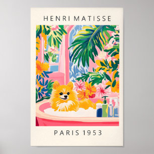 Poméranien Dans La Baignoire, Impression D'Art Chi