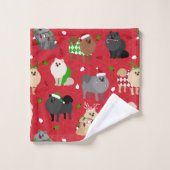 Poméraniens de Noël (Gant de toilette)