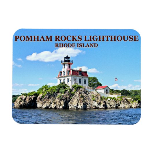 Pomham Rocks vuurtoren, Rhode Island Flexi Magnet Magneet (Horizontaal)