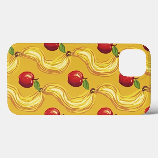 pomme avec motif jaune design iphone 13 coque (Verso (horizontal))