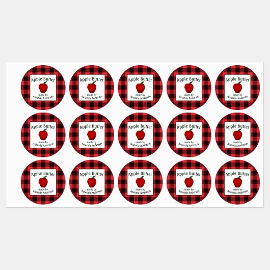 Pomme Beurre Conserve Plaid C Étiquette alimentair (Feuille)