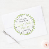 Pomme confit vert rond confiture étiquette aliment (Enveloppe)