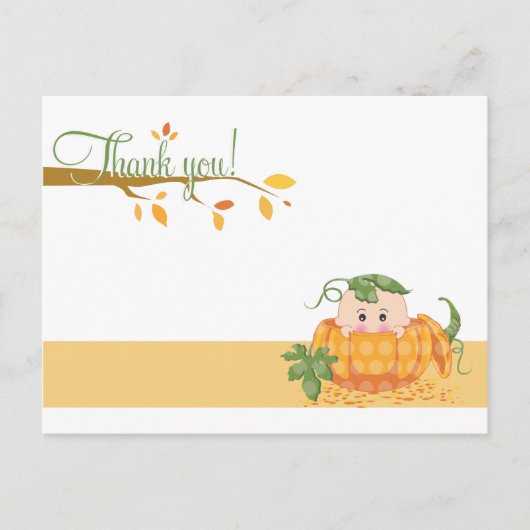 Pomme d'automne | Carte postale Merci baby shower (Devant)