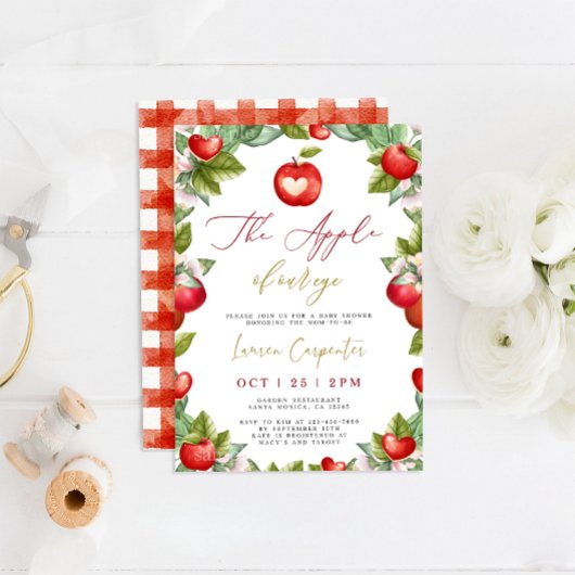 Pomme de notre Baby shower oculaire Invitation