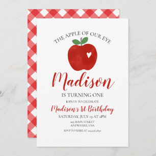Pomme de notre OEil 1er anniversaire Invitation