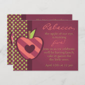 Pomme de notre oeil Invitation fête d'anniversaire (Devant / Derrière)