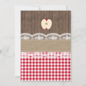 Pomme de notre oeil Rustique automne Invitation An (Dos)