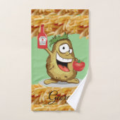 Pomme de terre Fries Français Ketchup Jeux de serv (Serviette à main)