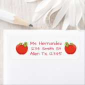 Pomme délicieuse rouge avec Étiquette de ver (En situation)