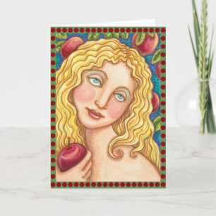 POMME ET EVE FOLK ART GREETING CARTE vide