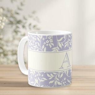 Pomme Florale et feuillage Monogramme de café Mug