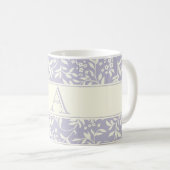 Pomme Florale et feuillage Monogramme de café Mug (Devant droit)