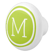 Pomme Monogramme vert bouton de tiroir personnalis (Droite)