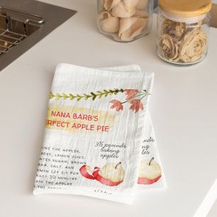 Pomme Pie Aquarelle Recette Heirloom Tea Serviette